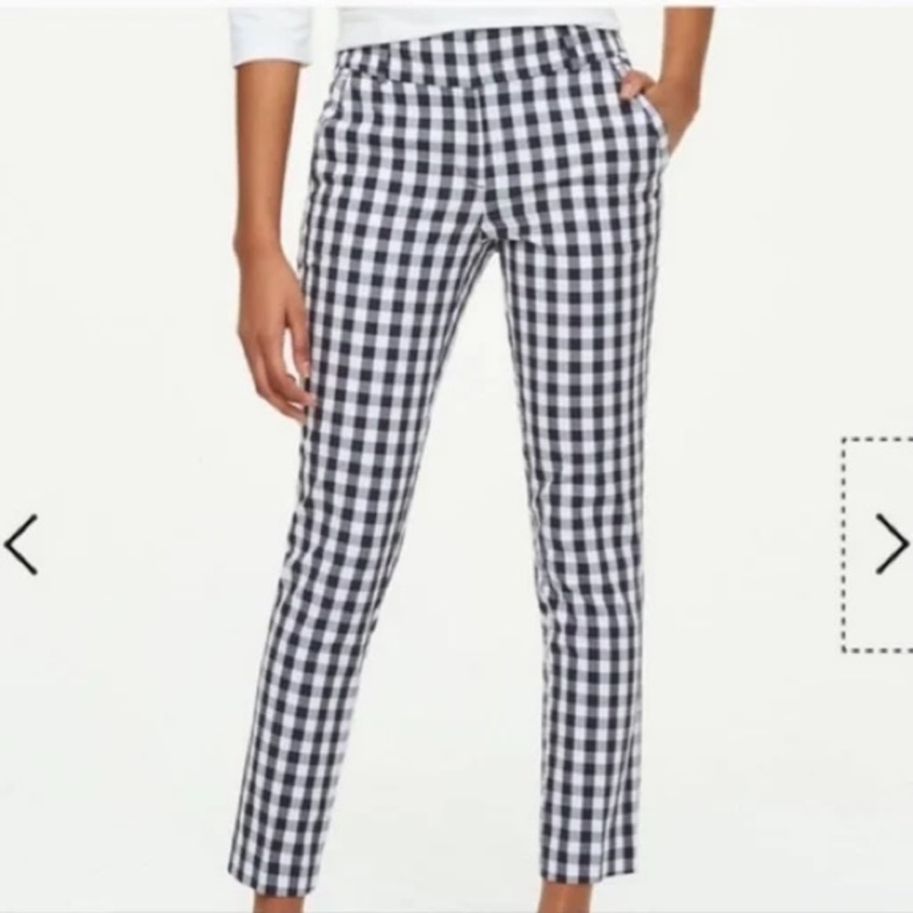 Loft Gingham Modern Skinny Ankle Trouser